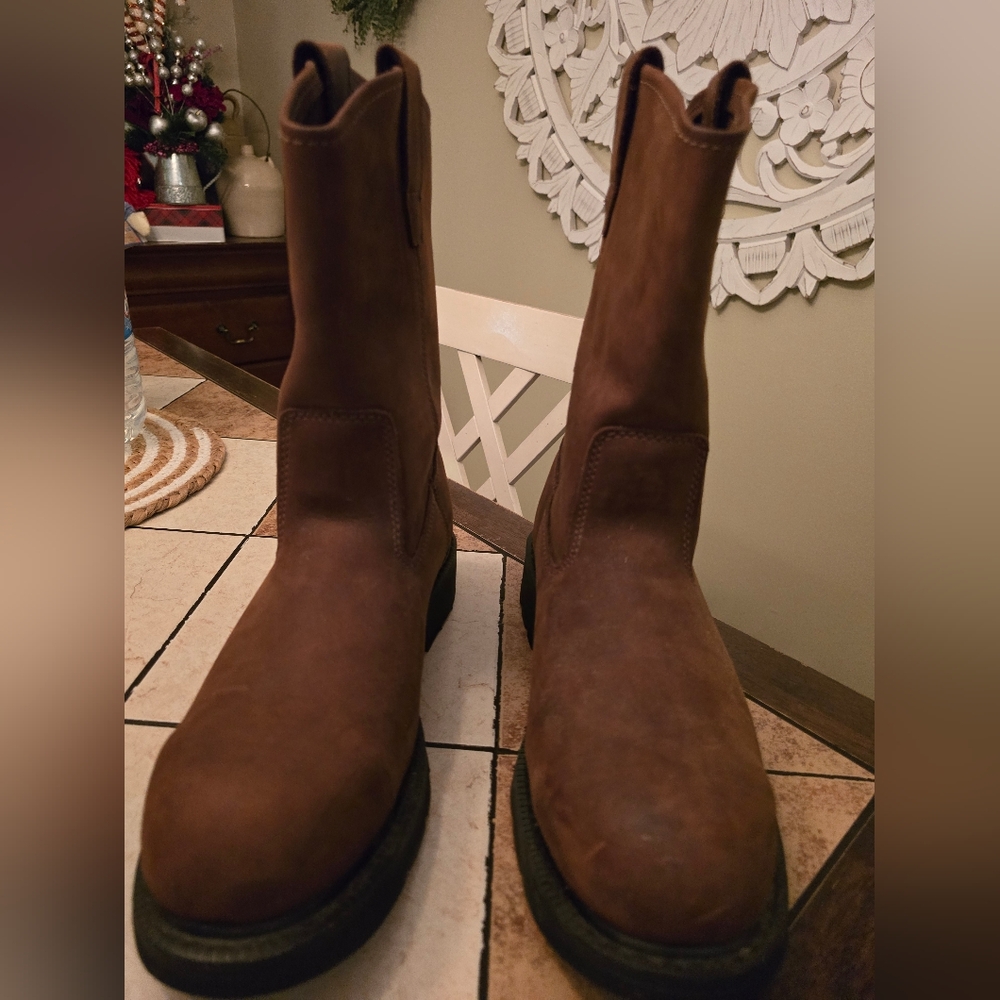 Wolverine Men's DD Brown Leather Wellington Steel Toe Boots Size 11